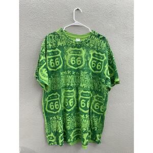 Gildan Brand T-Shirt Size 2XL Green Route 66 Texas Shamrock Short Sleeve